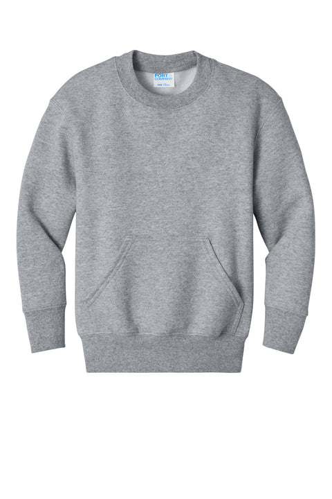 Port & Co™ Youth Core Fleece Crewneck Pocket Sweatshirt PC78YPKT