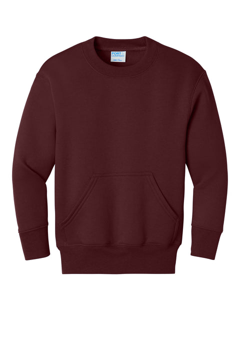 Port & Co™ Youth Core Fleece Crewneck Pocket Sweatshirt PC78YPKT