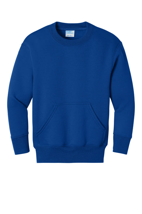 Port & Co™ Youth Core Fleece Crewneck Pocket Sweatshirt PC78YPKT