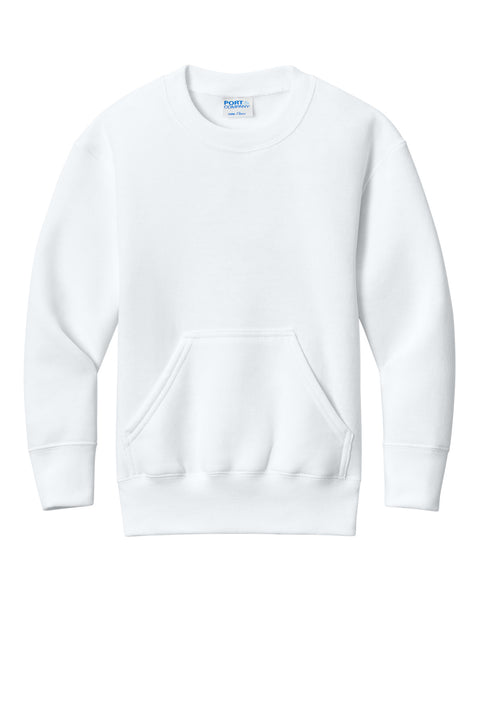 Port & Co™ Youth Core Fleece Crewneck Pocket Sweatshirt PC78YPKT