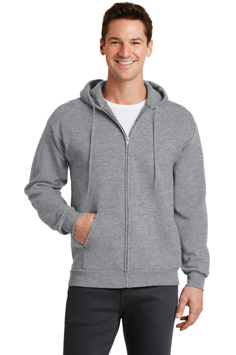 Port & Co ™  Core Fleece Full-Zip Hooded Sweatshirt. PC78ZH - [Athletic Heather]