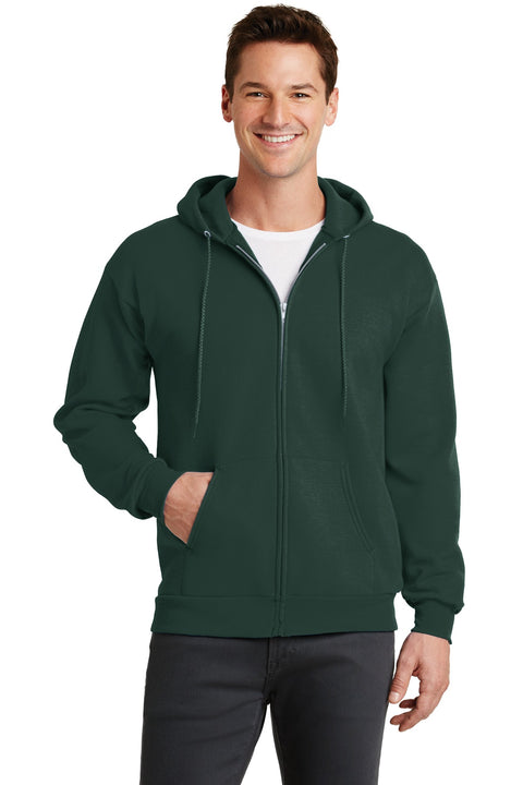 Port & Co ™  Core Fleece Full-Zip Hooded Sweatshirt. PC78ZH - [Dark Green]