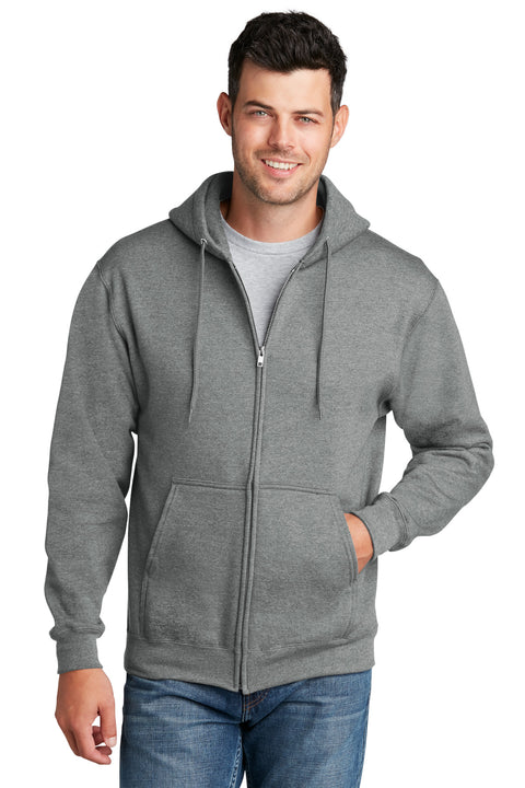 Port & Co ™  Core Fleece Full-Zip Hooded Sweatshirt. PC78ZH - [Graphite Heather]