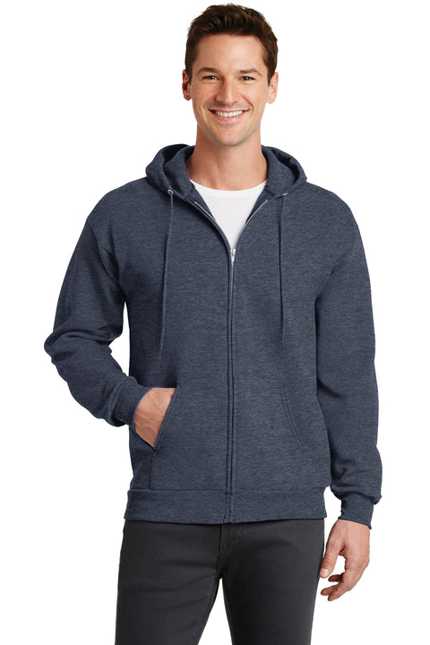 Port & Co ™  Core Fleece Full-Zip Hooded Sweatshirt. PC78ZH - [Heather Navy]