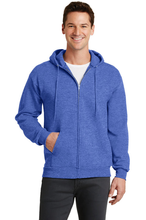 Port & Co ™  Core Fleece Full-Zip Hooded Sweatshirt. PC78ZH - [Heather Royal]