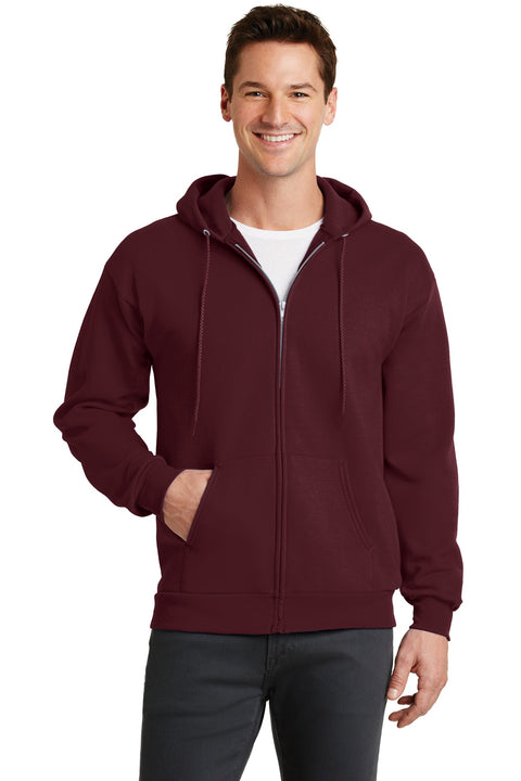 Port & Co ™  Core Fleece Full-Zip Hooded Sweatshirt. PC78ZH - [Maroon]