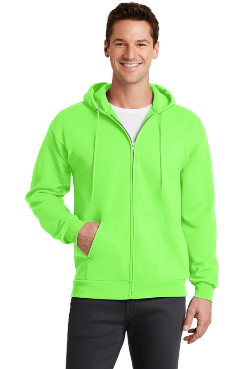 Port & Co ™  Core Fleece Full-Zip Hooded Sweatshirt. PC78ZH - [Neon Green]