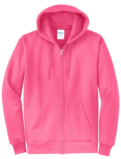 Port & Co™ Core Fleece Full-Zip Hooded Sweatshirt. PC78ZH