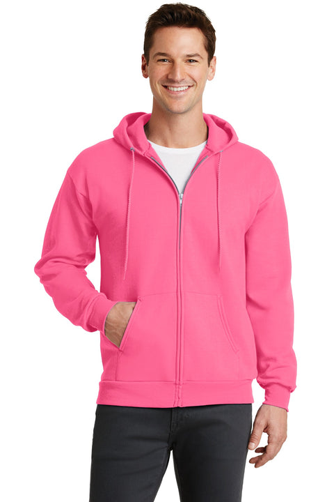 Port & Co ™  Core Fleece Full-Zip Hooded Sweatshirt. PC78ZH - [Neon Pink]