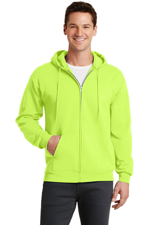 Port & Co ™  Core Fleece Full-Zip Hooded Sweatshirt. PC78ZH - [Neon Yellow]