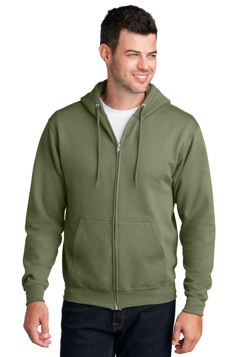 Port & Co ™  Core Fleece Full-Zip Hooded Sweatshirt. PC78ZH - [Olive Drab Green]