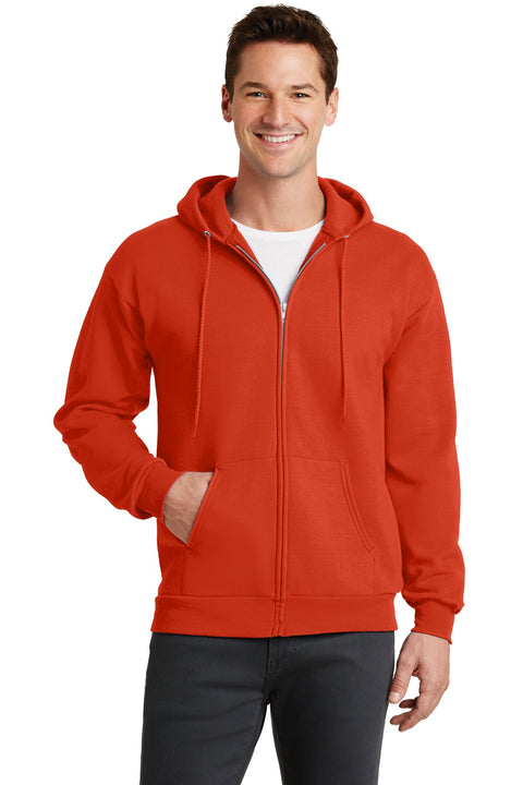 Port & Co ™  Core Fleece Full-Zip Hooded Sweatshirt. PC78ZH - [Orange]