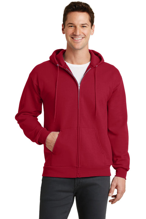 Port & Co ™  Core Fleece Full-Zip Hooded Sweatshirt. PC78ZH - [Red]