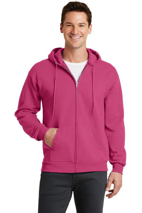 Port & Co ™  Core Fleece Full-Zip Hooded Sweatshirt. PC78ZH - [Sangria]