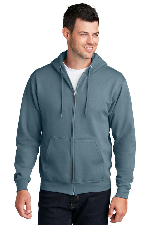 Port & Co ™  Core Fleece Full-Zip Hooded Sweatshirt. PC78ZH - [Steel Blue]