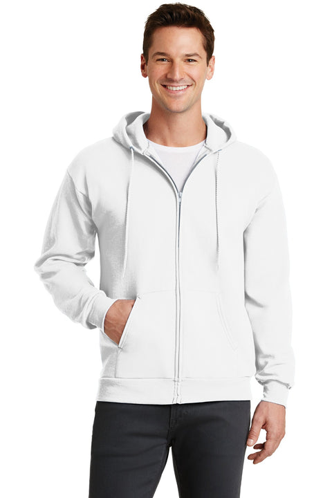 Port & Co ™  Core Fleece Full-Zip Hooded Sweatshirt. PC78ZH - [White]