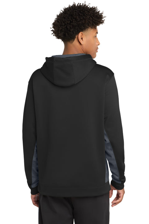 Sport-Tek® Sport-Wick® CamoHex Fleece Colorblock Hooded Pullover. ST239
