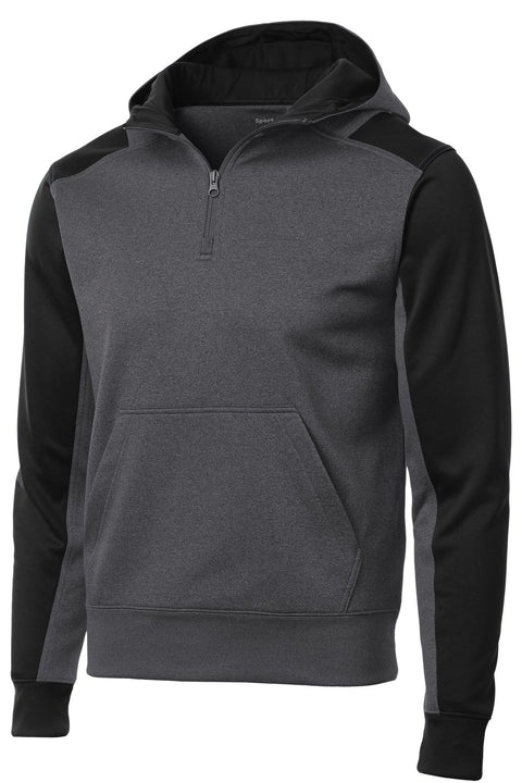 Sport-Tek®  Tech Fleece Colorblock 1/4-Zip Hooded Sweatshirt. ST249