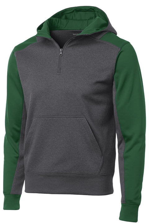 Sport-Tek®  Tech Fleece Colorblock 1/4-Zip Hooded Sweatshirt. ST249
