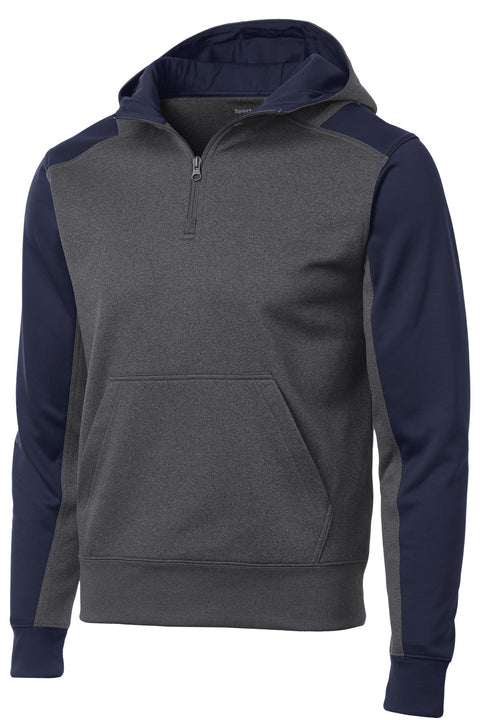Sport-Tek®  Tech Fleece Colorblock 1/4-Zip Hooded Sweatshirt. ST249