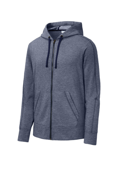 Sport-Tek ® PosiCharge ® Tri-Blend Wicking Fleece Full-Zip Hooded Jacket ST293