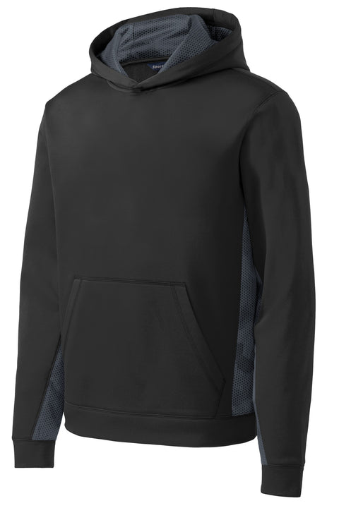 Sport-Tek® Youth Sport-Wick® CamoHex Fleece Colorblock Hooded Pullover.  YST239