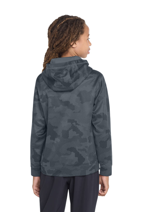 Sport-Tek® Youth Sport-Wick® CamoHex Fleece Hooded Pullover.  YST240