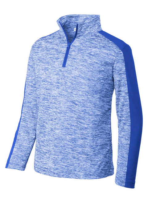 Sport-Tek ® Youth PosiCharge ® Electric Heather Colorblock 1/4-Zip Pullover. YST397